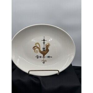Edwin Knowles Weather Vane Rooster 12.5" Oval Serving Platter MCM Mid-Century